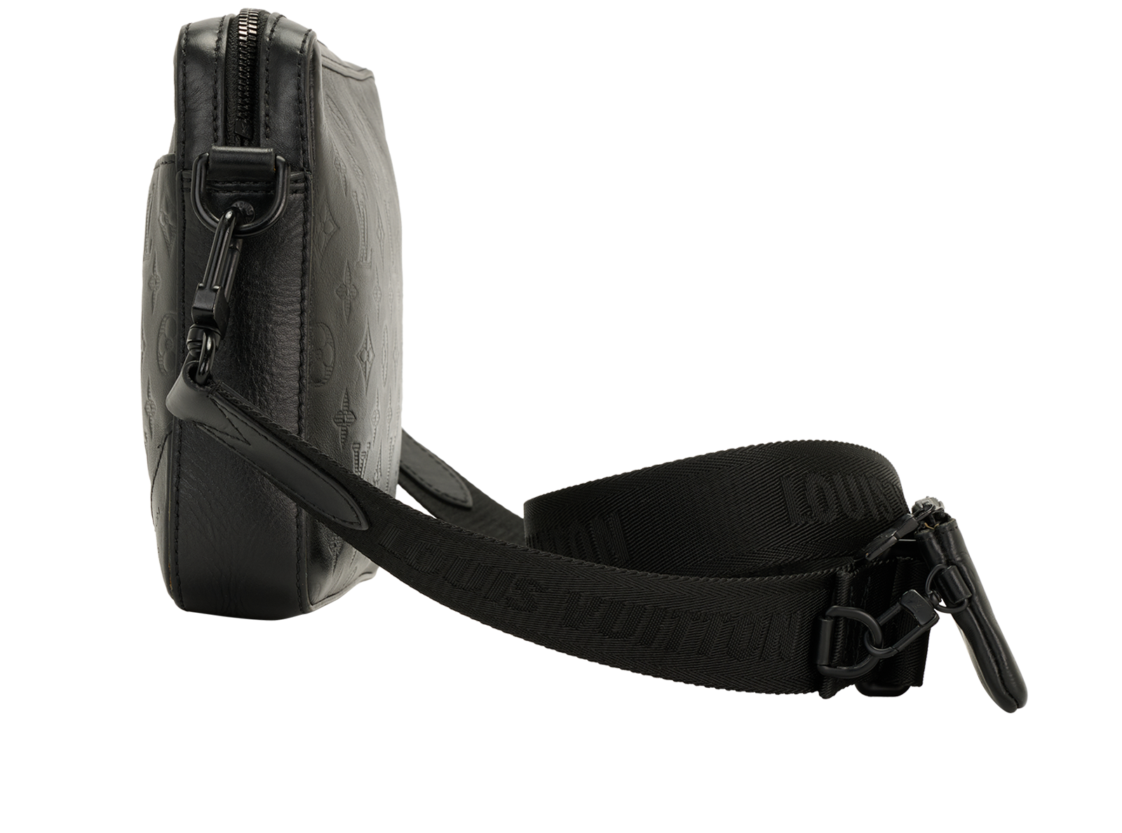 Shadow Duo Messenger Bag, &pound;695, Handbags, Black, Leather, Bottom view